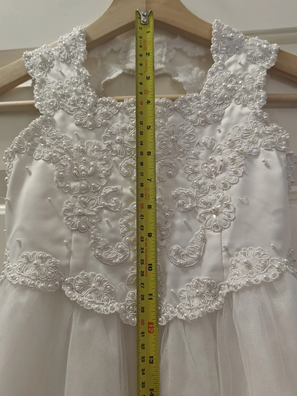 QDavid's Bridal White Floral Lace Flower Girl Dress 4 - Picture 6 of 11